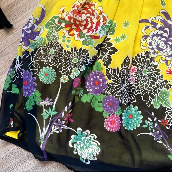 Vintage Y2K XXI Bright Floral Tie Back Dress - Picture 7 of 7